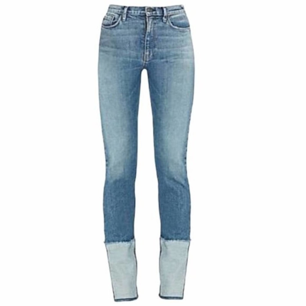 Hudson Holly Straight Leg Reverse Hem High Waist Jeans In Mimic NWT‎ - Picture 5 of 8